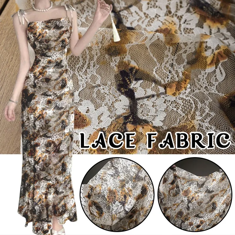 Sewing Batik Fabric - 50 cm Retro-Baumwollstoff mit französischem Spitzendruck