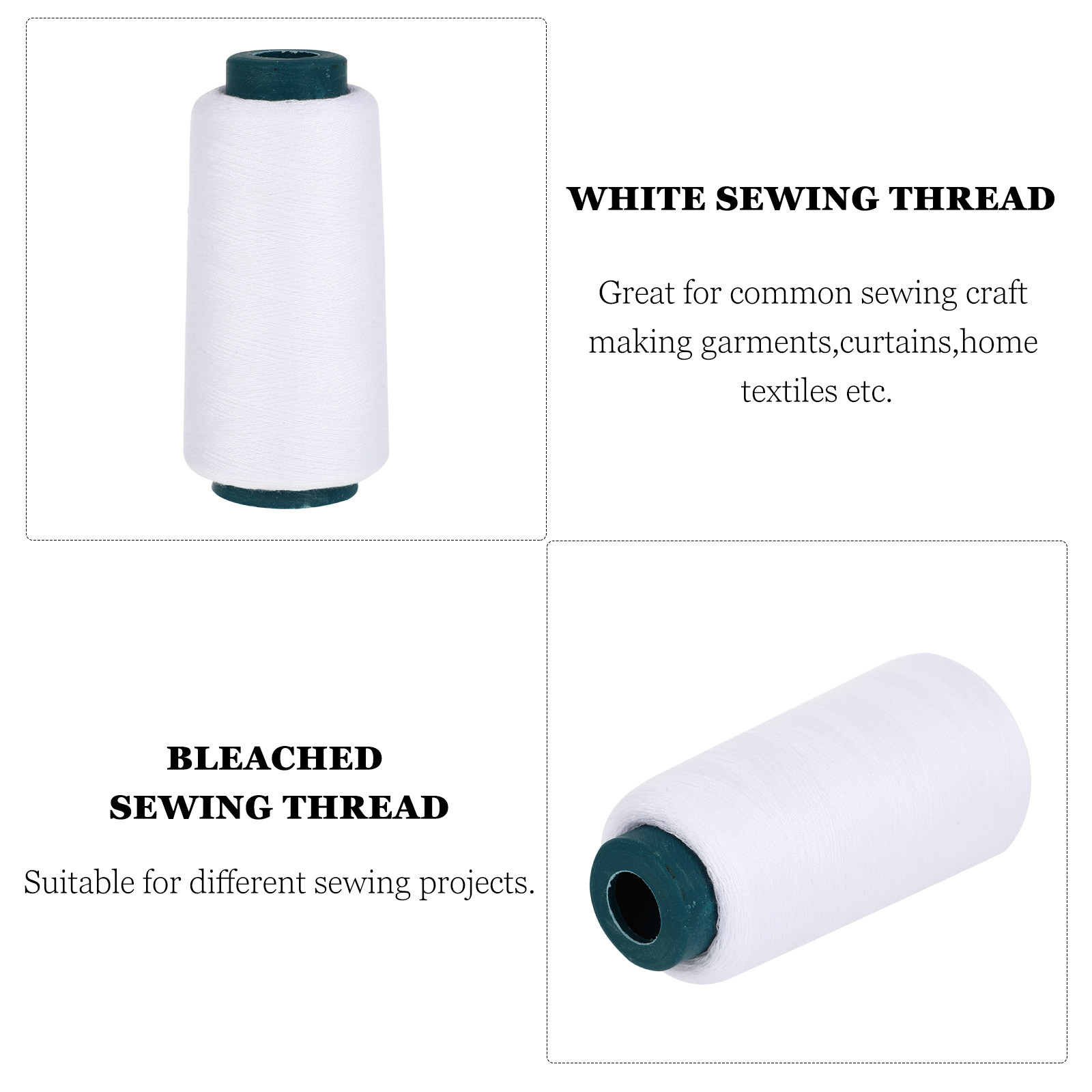 3000 Yards gebleichter weißer  – Sewing Thread In Textile Bewertung und Preis