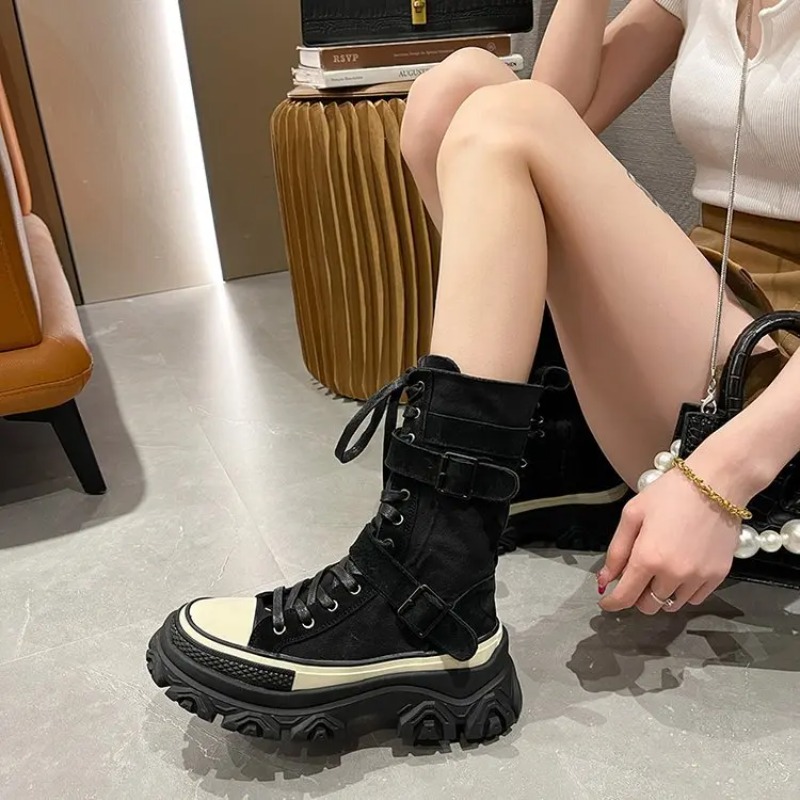 Dicke Plattform Damen Stiefel  – Sewing Latex Bewertung und Preis